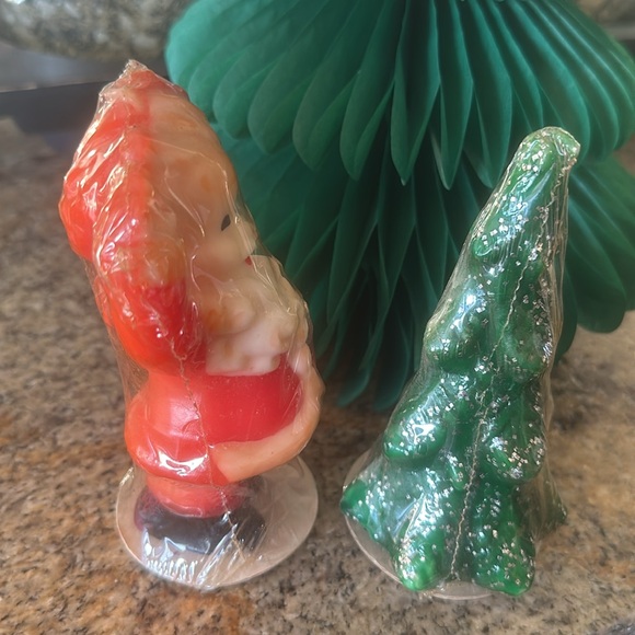 NWT Vintage 1950's Santa & Christmas Tree Gurley Candles - Picture 5 of 9